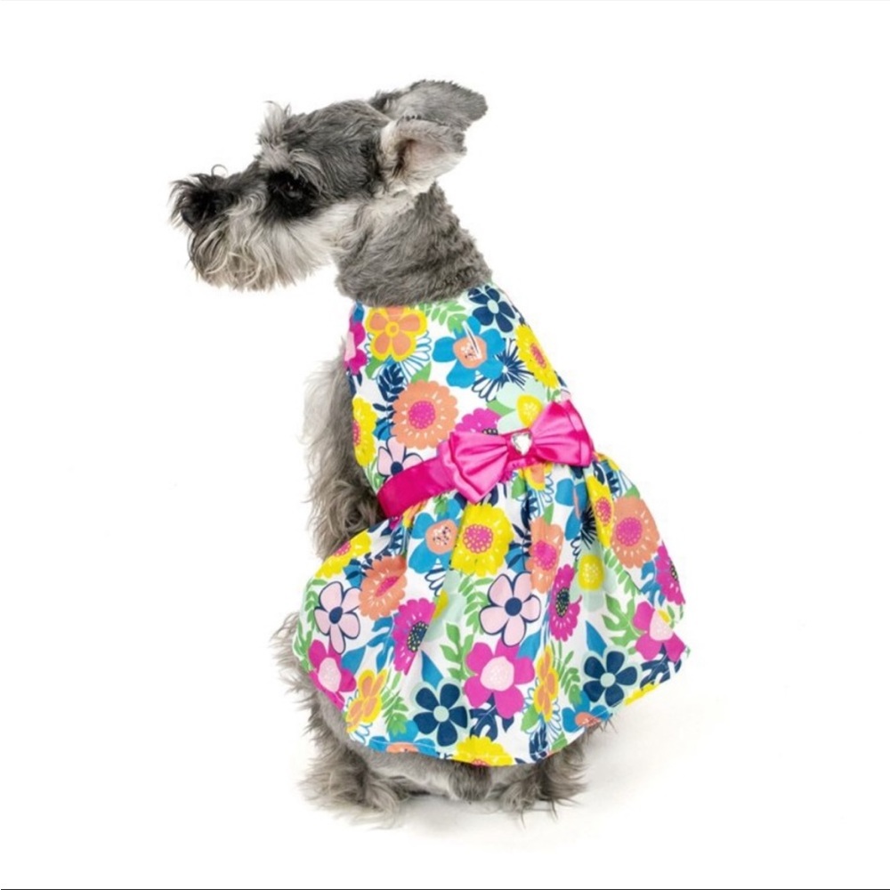 NWT Vibrant Life Bright Floral Dog Dress Size XXS (less than 10 pounds)